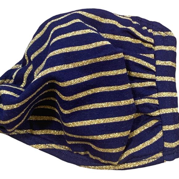 Vintage 80s Nautical Blue Gold Stripe High Waist Swimsuit Playsuit Size 10 USA - Picture 7 of 12